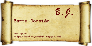 Barta Jonatán névjegykártya